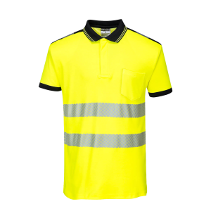 Polo jaune sécurité avec bandes réfléchissantes