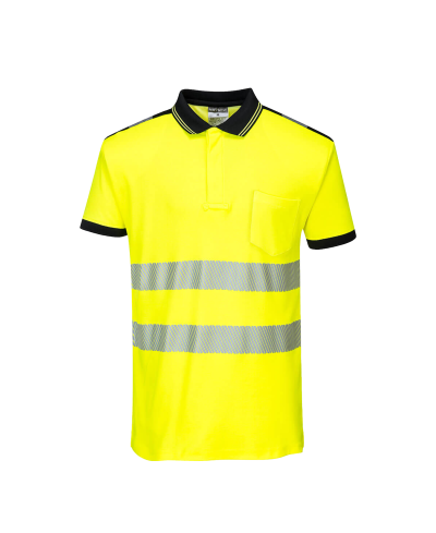 Polo jaune sécurité avec bandes réfléchissantes